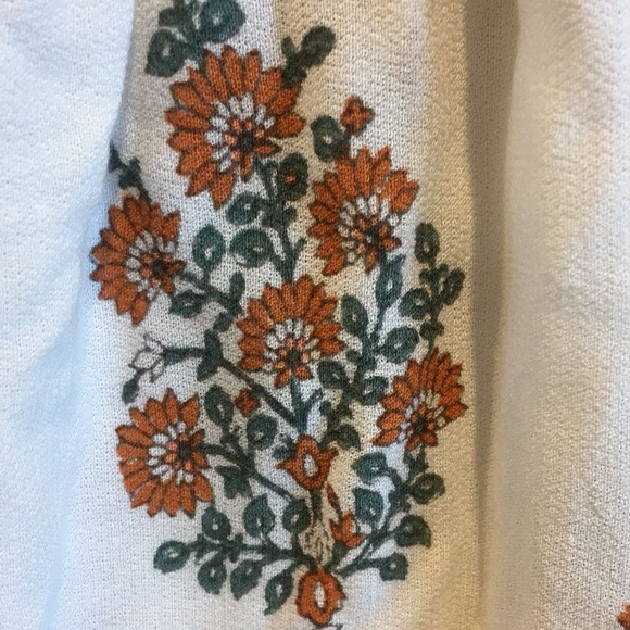 Exhilaration Bohemian Fringe Hem Peasant Blouse Size Medium Short Sleeve Resale - Picture 3 of 16